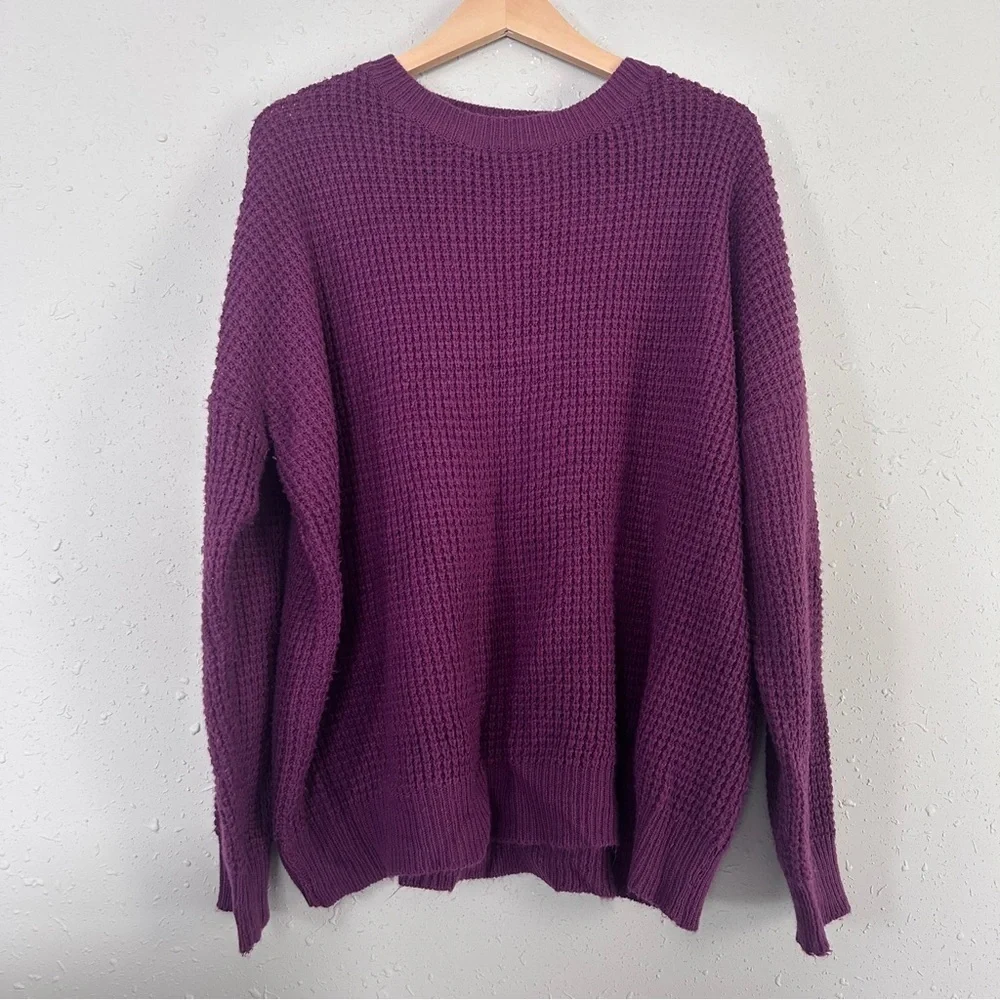 Pulse Purple Knit Sweater Soft Comfy Stretch Casual XL